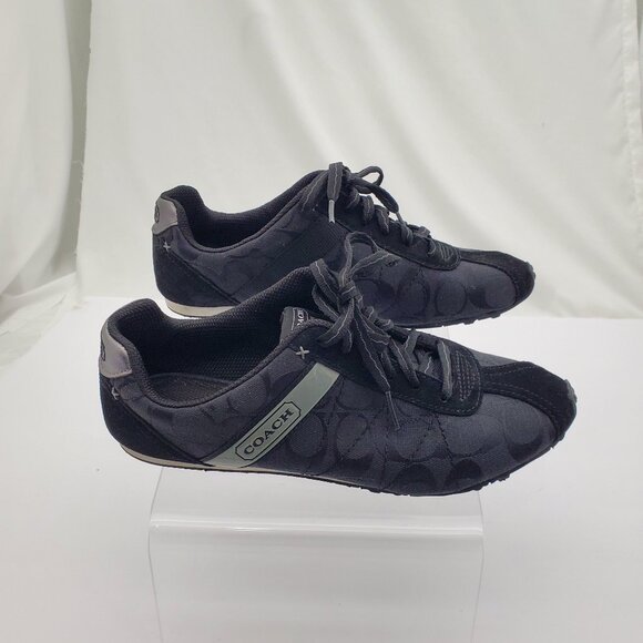 Coach Signature C Print Low Top Sneakers | Black & Gray Casual | Women's 8.5 - Picture 1 of 7